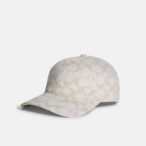 Coach Signature Chalk Denim Baseball Hat w/Dark Adjustable Strap, Size M-L, NWT